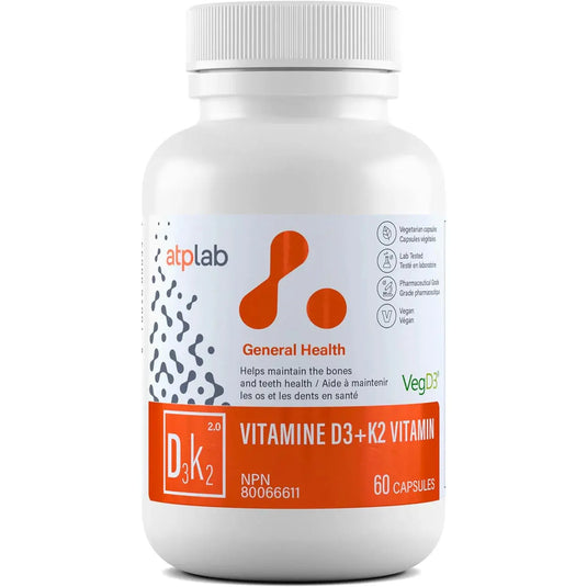 Vitamin D3 + K2, 60 caps ATP Labs
